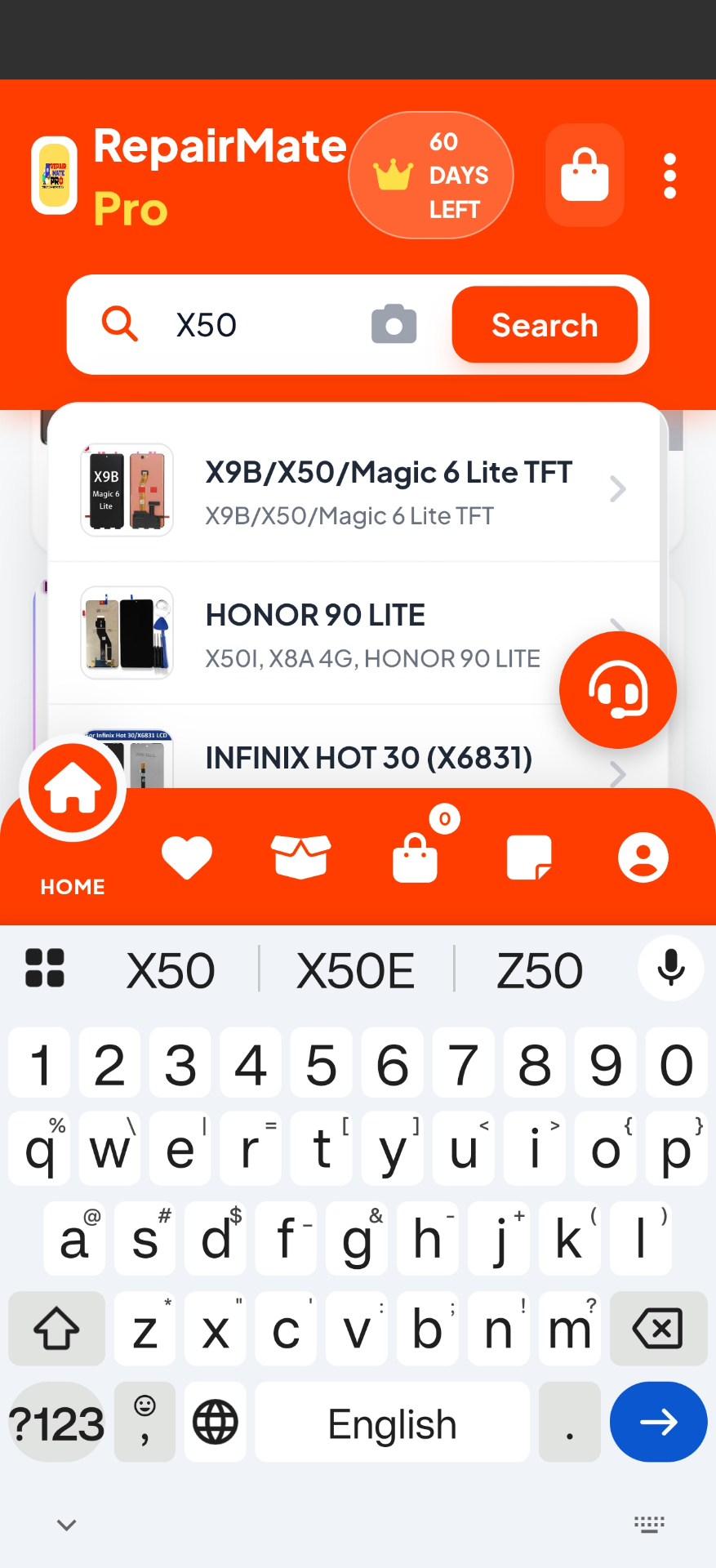 Instant search